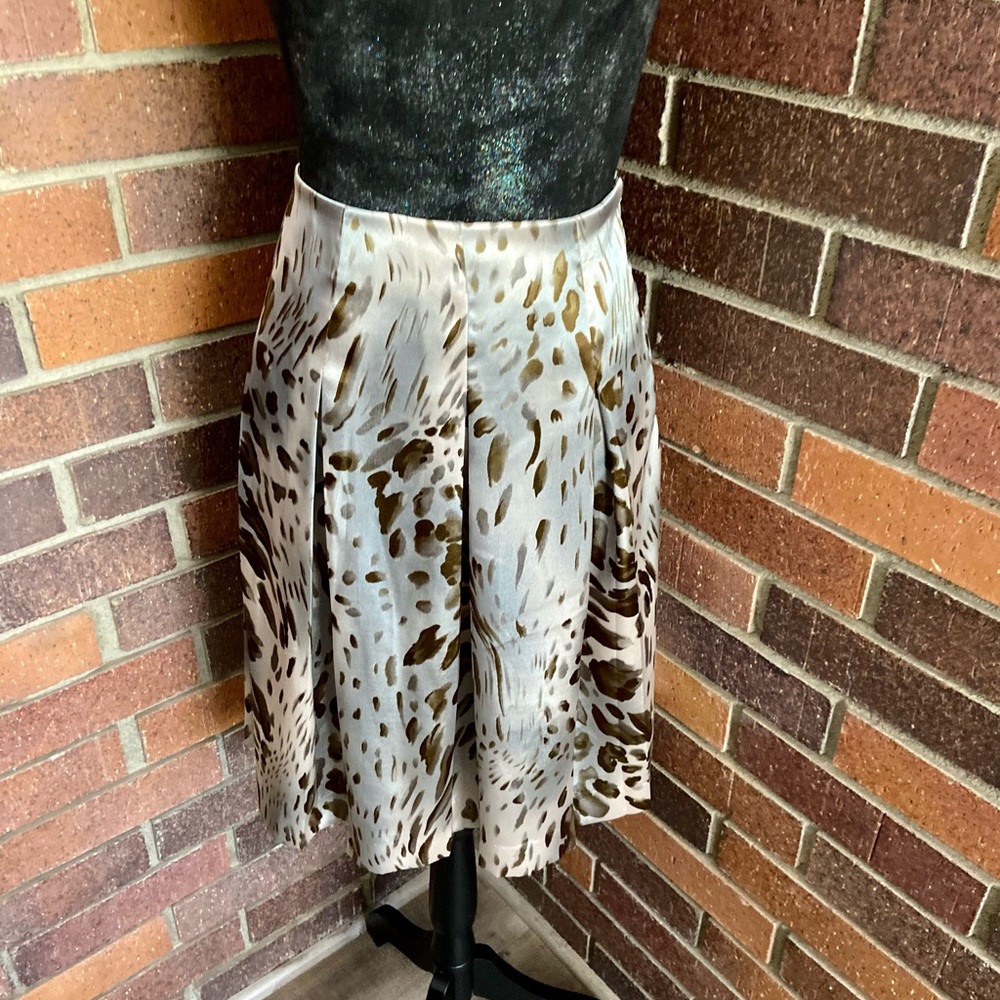 Dialogue Silver & Brown Animal Print Skirt - Picture 4 of 11